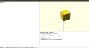 A simple cube in openSCAD.